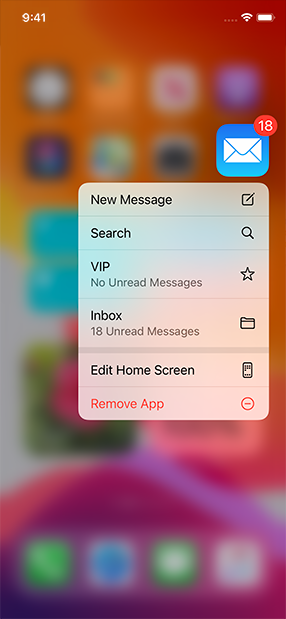 Home screen quick action example from Apple Human Interface Guidelines