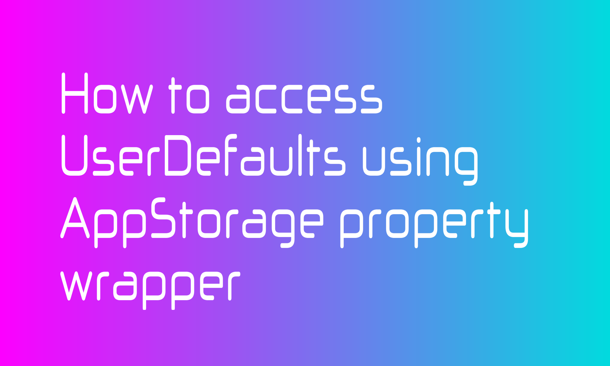 How to access UserDefaults using AppStorage property wrapper