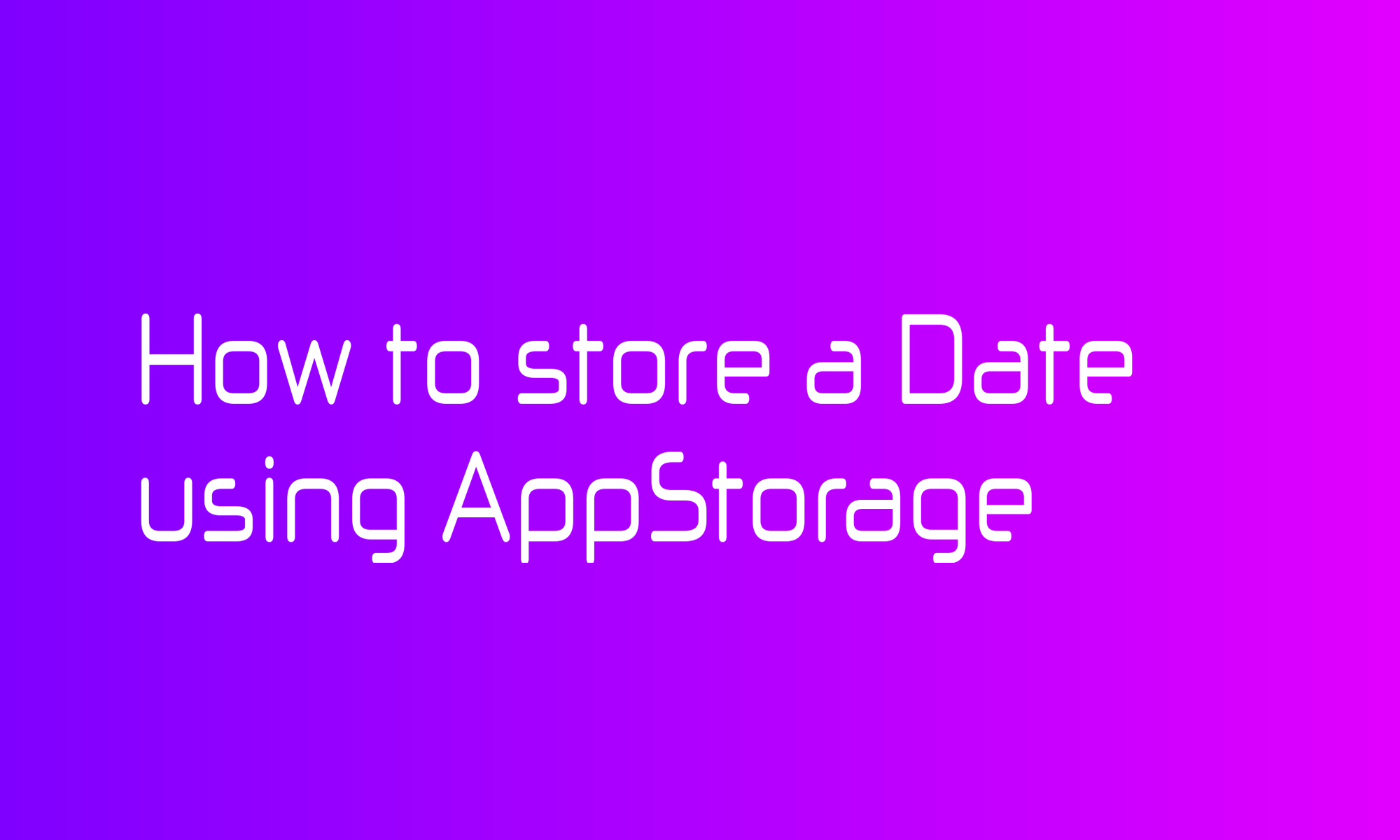 How to store a Date using AppStorage